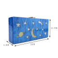 Luxury moon and stars gold and silver glitter sparking blue marble acrylic clutch bag ladies evening bags